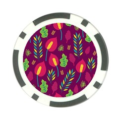 Tropical Flowers On Deep Magenta Poker Chip Card Guard (10 Pack) by mccallacoulture