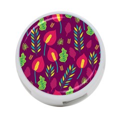 Tropical Flowers On Deep Magenta 4-port Usb Hub (one Side) by mccallacoulture