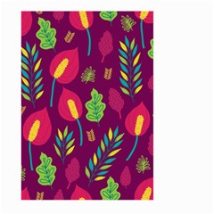 Tropical Flowers On Deep Magenta Large Garden Flag (two Sides) by mccallacoulture