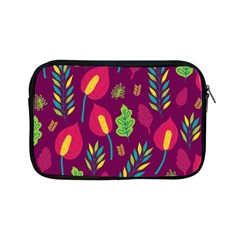 Tropical Flowers On Deep Magenta Apple Ipad Mini Zipper Cases