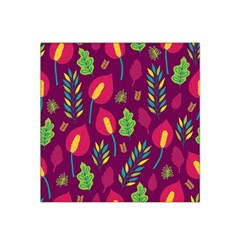 Tropical Flowers On Deep Magenta Satin Bandana Scarf