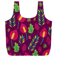 Tropical Flowers On Deep Magenta Full Print Recycle Bag (xxl) by mccallacoulture