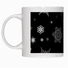 Christmas Snowflake Seamless Pattern With Tiled Falling Snow White Mugs by Vaneshart