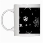 Christmas Snowflake Seamless Pattern With Tiled Falling Snow White Mugs Left