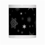 Christmas Snowflake Seamless Pattern With Tiled Falling Snow White Mugs Center