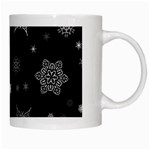 Christmas Snowflake Seamless Pattern With Tiled Falling Snow White Mugs Right