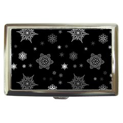 Christmas Snowflake Seamless Pattern With Tiled Falling Snow Cigarette Money Case by Vaneshart