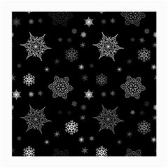 Christmas Snowflake Seamless Pattern With Tiled Falling Snow Medium Glasses Cloth (2 Sides) by Vaneshart