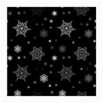 Christmas Snowflake Seamless Pattern With Tiled Falling Snow Medium Glasses Cloth (2 Sides) Front