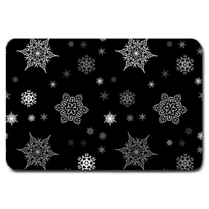 Christmas Snowflake Seamless Pattern With Tiled Falling Snow Large Doormat 