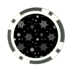 Christmas Snowflake Seamless Pattern With Tiled Falling Snow Poker Chip Card Guard by Vaneshart