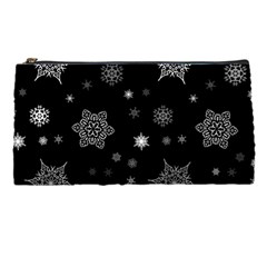 Christmas Snowflake Seamless Pattern With Tiled Falling Snow Pencil Cases by Vaneshart