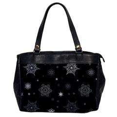 Christmas Snowflake Seamless Pattern With Tiled Falling Snow Oversize Office Handbag by Vaneshart