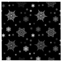 Christmas Snowflake Seamless Pattern With Tiled Falling Snow Wooden Puzzle Square by Vaneshart