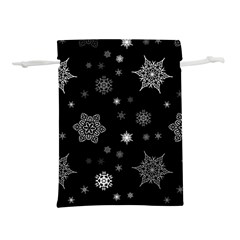 Christmas Snowflake Seamless Pattern With Tiled Falling Snow Lightweight Drawstring Pouch (m) by Vaneshart