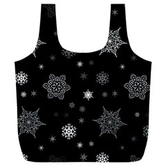 Christmas Snowflake Seamless Pattern With Tiled Falling Snow Full Print Recycle Bag (xxxl) by Vaneshart