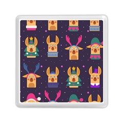 Funny Christmas Pattern With Reindeers Memory Card Reader (square)