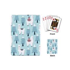 Christmas Tree Cute Lama With Gift Boxes Seamless Pattern Playing Cards Single Design (mini) by Vaneshart