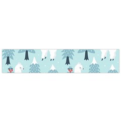 Christmas Tree Cute Lama With Gift Boxes Seamless Pattern Small Flano Scarf by Vaneshart