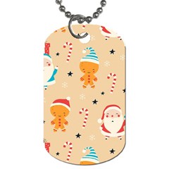 Funny Christmas Pattern Background Dog Tag (one Side) by Vaneshart