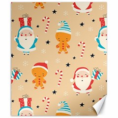 Funny Christmas Pattern Background Canvas 8  X 10  by Vaneshart