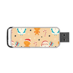 Funny Christmas Pattern Background Portable Usb Flash (one Side) by Vaneshart