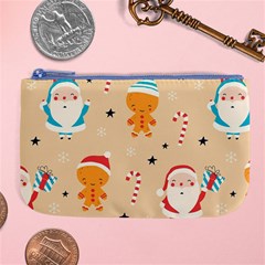 Funny Christmas Pattern Background Large Coin Purse by Vaneshart