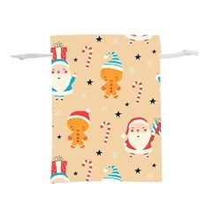 Funny Christmas Pattern Background Lightweight Drawstring Pouch (l)