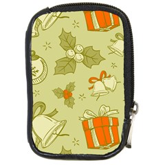 Vintage Christmas Pattern Compact Camera Leather Case by Vaneshart