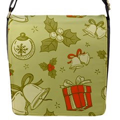 Vintage Christmas Pattern Flap Closure Messenger Bag (s) by Vaneshart