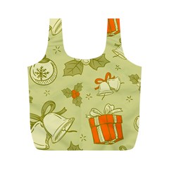 Vintage Christmas Pattern Full Print Recycle Bag (m) by Vaneshart