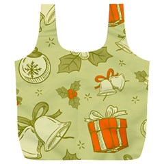 Vintage Christmas Pattern Full Print Recycle Bag (xxl) by Vaneshart