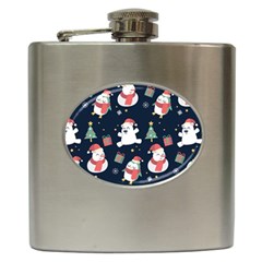 Colourful Funny Christmas Pattern Hip Flask (6 Oz) by Vaneshart