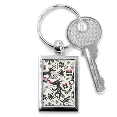 Hand Drawn Pattern Christmas Key Chain (rectangle) by Vaneshart