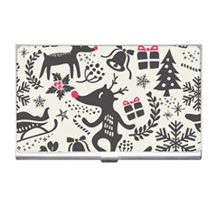 Hand Drawn Pattern Christmas Business Card Holder by Vaneshart