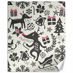 Hand Drawn Pattern Christmas Canvas 16  X 20  by Vaneshart