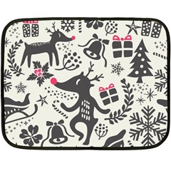 Hand Drawn Pattern Christmas Double Sided Fleece Blanket (mini)  by Vaneshart