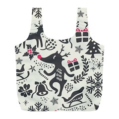 Hand Drawn Pattern Christmas Full Print Recycle Bag (l) by Vaneshart