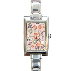 Hygge Seamless Pattern Rectangle Italian Charm Watch by Vaneshart