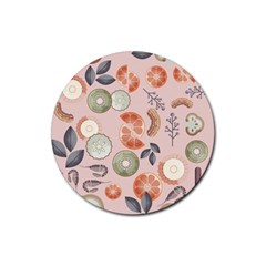 Hygge Seamless Pattern Rubber Coaster (round)  by Vaneshart