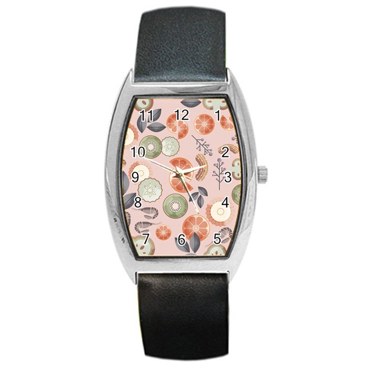 Hygge Seamless Pattern Barrel Style Metal Watch