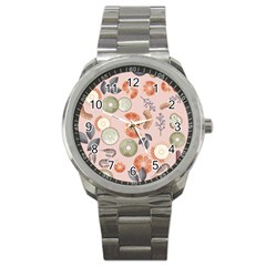 Hygge Seamless Pattern Sport Metal Watch by Vaneshart