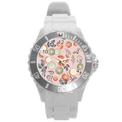 Hygge Seamless Pattern Round Plastic Sport Watch (l) by Vaneshart