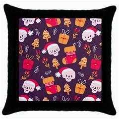 Pattern Christmas Funny Throw Pillow Case (black) by Vaneshart