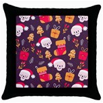 Pattern Christmas Funny Throw Pillow Case (Black) Front