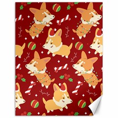 Colorful Funny Christmas Pattern Dog Puppy Canvas 12  X 16 