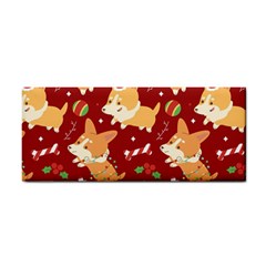 Colorful Funny Christmas Pattern Dog Puppy Hand Towel by Vaneshart