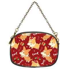 Colorful Funny Christmas Pattern Dog Puppy Chain Purse (one Side) by Vaneshart