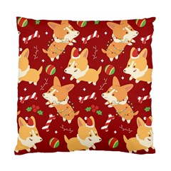 Colorful Funny Christmas Pattern Dog Puppy Standard Cushion Case (one Side) by Vaneshart