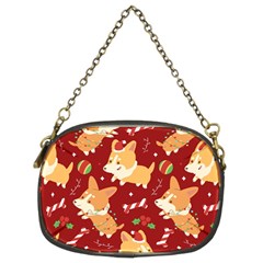 Colorful Funny Christmas Pattern Dog Puppy Chain Purse (two Sides) by Vaneshart